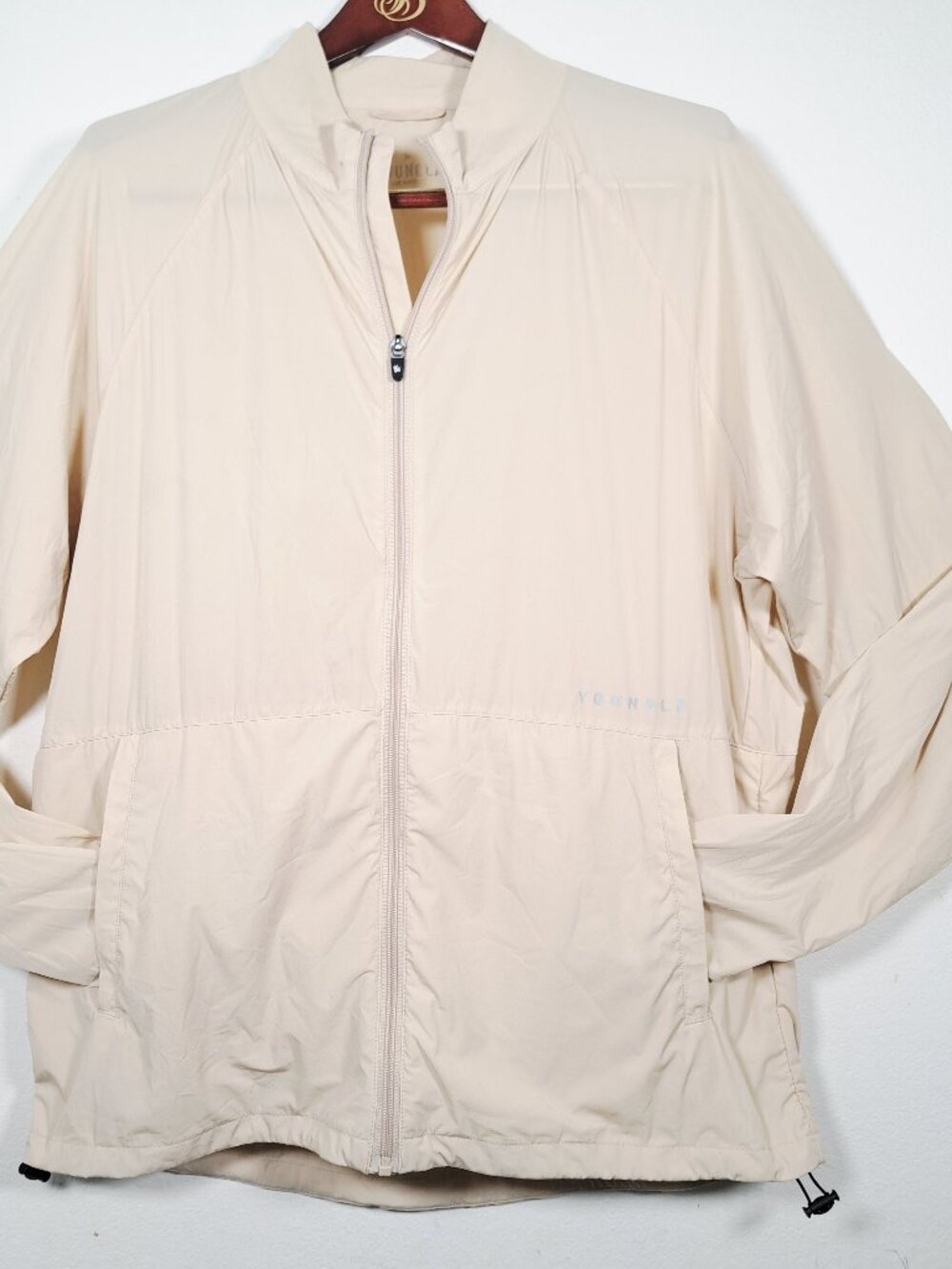 YoungLA Tan Nylon Track Windbreaker Lightweight Jogger Jacket Men's Size XLarge